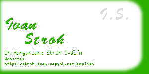ivan stroh business card
